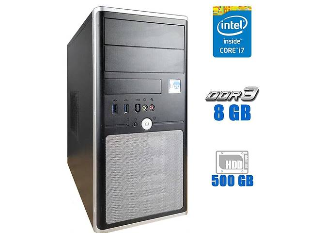 Компьютер Tico Asus H97M-PLUS Tower / Intel Core i7-4770s (4 (8) ядра по 3.1 - 3.9 GHz) / 8 GB DDR3 / 500 GB HDD / In...