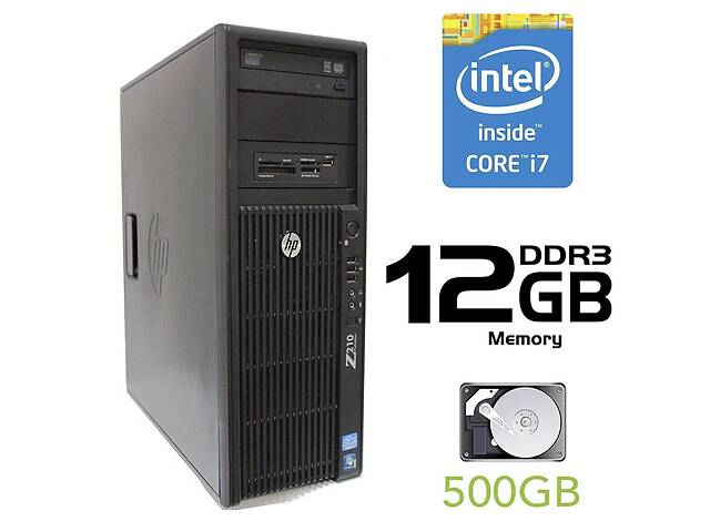 Системный блок HP Z210 MT / Intel Core i7-2600 (4 (8) ядра по 3.4-3.8 GHz) / 12 GB DDR3 / 500 GB HDD / GeForce GT210...