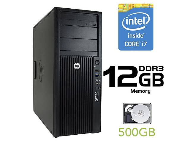 Системный блок HP Z220 MT / Intel Core i7-2600 (4 (8) ядра по 3.4-3.8 GHz) / 12 GB DDR3 / 500 GB HDD