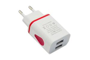 USB зарядка 5 вольт 1.1 ампера 6 Ватт на 2 USB порта с защитой от перегрузки и подсветкой F5