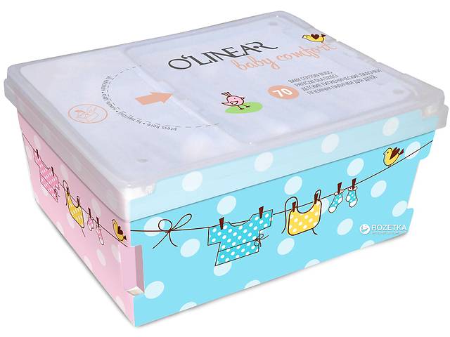 Ватные палочки с ограничителем O'Linear Baby comfort 70 шт
