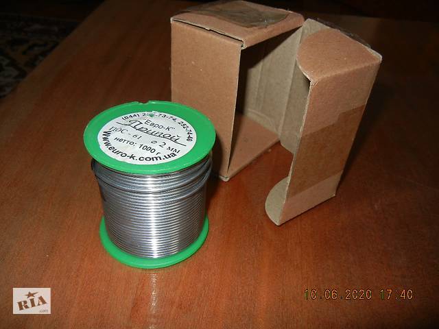 Припой ЕВРО-К ПОС-61 (2mm) катушка 1 кг.