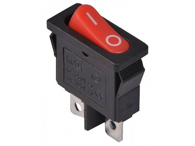 Переключатель KCD1-101-12, ON-OFF, 6А (2pin), 250V, красный