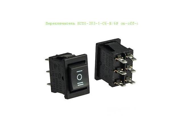 Переключатель KCD1-203-1 (MRS-203) , 6pin , 6A,250V ; черный