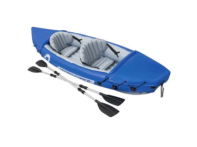 Двухместная надувная байдарка-каяк с веслами Bestway 65077 Lite-Rapid X2 Kayak (цвет синий) (размер 321*88 см)