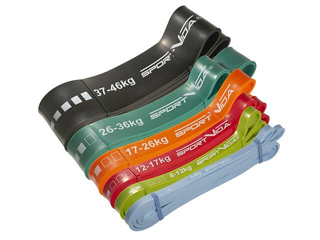 Эспандер-петля (резина для фитнеса и спорта) SportVida Power Band 6 шт 0-46 кг SV-HK0190-3