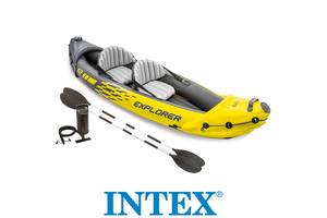 Каяк Explorer K2 з веслами та насосом байдарка INTEX 68307
