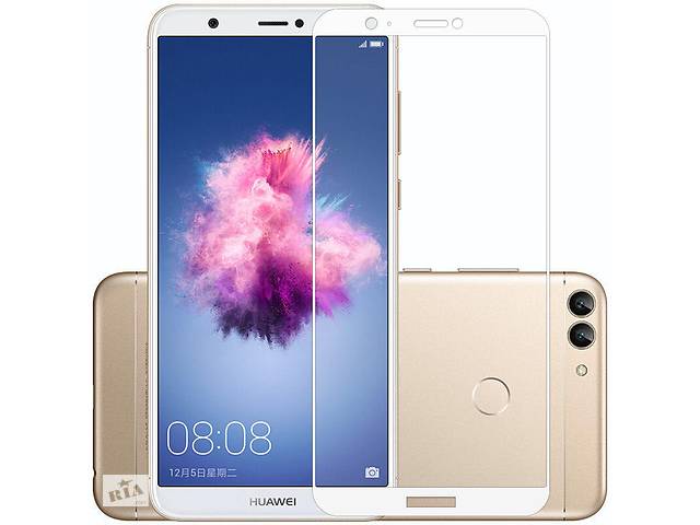 Защитное стекло Huawei P Smart / Enjoy 7S / FIG-LX1 / FIG-LA1 / FIG-LX2 Full cover белый 0,26мм в упаковке