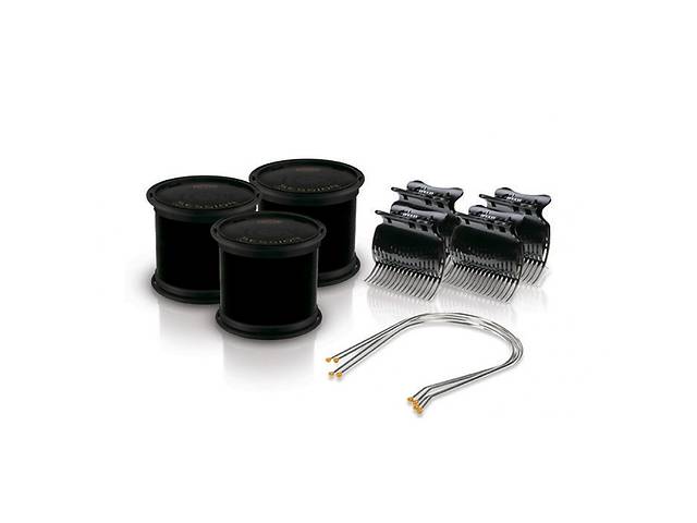 Электробигуди Diva, черные, D426, бигуди+шпильки+зажимы, 64 mm
