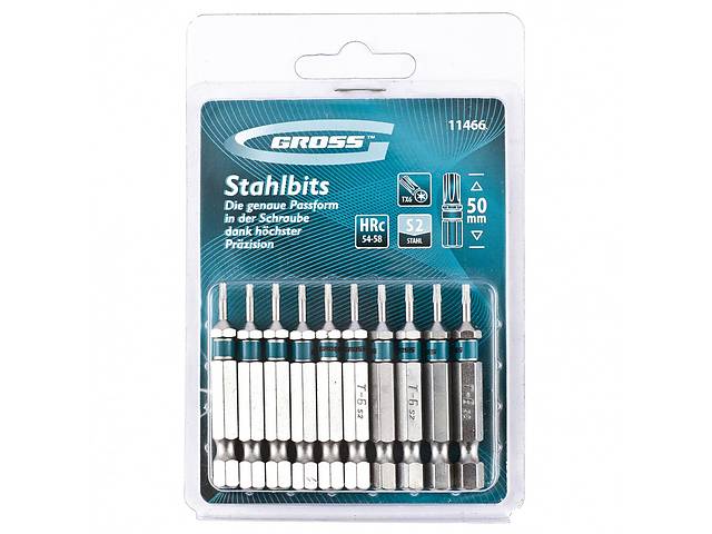 Набор бит TORX 6х50, сталь S2, 10 шт GROSS
