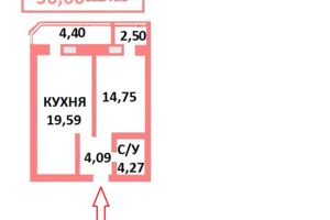 Продається 1-кімнатна квартира 50 кв. м у Чернігові