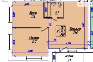 Продається 2-кімнатна квартира 53.1 кв. м у Тернополі