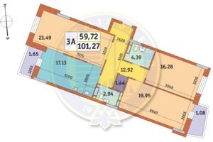 Продается 3-комнатная квартира 101.27 кв. м в Киеве