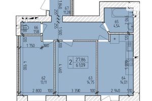 Продается 2-комнатная квартира 61.05 кв. м в Хмельницком