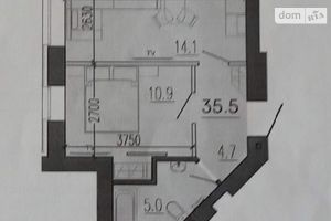 Продается 1-комнатная квартира 35.5 кв. м в Днепре