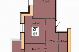 Продается 2-комнатная квартира 67.5 кв. м в Черкассах