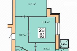 Продается 2-комнатная квартира 64.8 кв. м в Черкассах