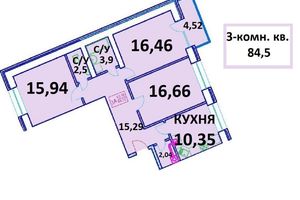 Продається 1-кімнатна квартира 84.5 кв. м у Чернігові