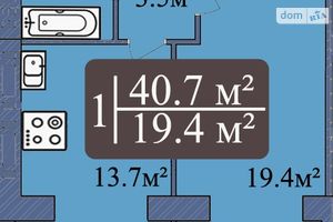 Продається 1-кімнатна квартира 40.7 кв. м у Миколаєві