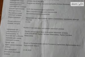 Продається земельна ділянка 0.12 соток у Херсонській області