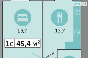 Продається 1-кімнатна квартира 45.4 кв. м у Дніпрі