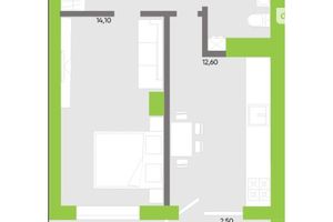 Продается 1-комнатная квартира 40.4 кв. м в Луцке