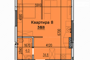Продається 1-кімнатна квартира 38.8 кв. м у Дніпрі