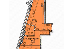 Продається 1-кімнатна квартира 36.6 кв. м у Дніпрі