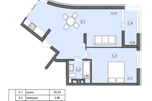 Продается 2-комнатная квартира 58.48 кв. м в Тернополе