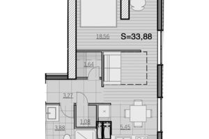 Продается 1-комнатная квартира 33.88 кв. м в Киеве