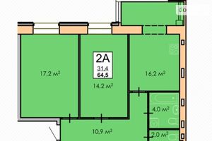 Продается 2-комнатная квартира 64 кв. м в Черкассах