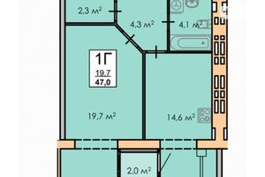 Продается 1-комнатная квартира 47 кв. м в Черкассах