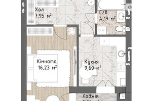 Продається 1-кімнатна квартира 40.93 кв. м у Одесі