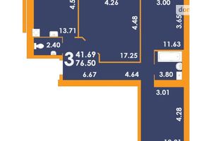 Продается 2-комнатная квартира 64.71 кв. м в Запорожье