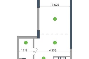 Продается 1-комнатная квартира 35.78 кв. м в Киеве