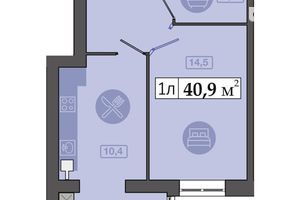Продается 1-комнатная квартира 40.9 кв. м в Днепре