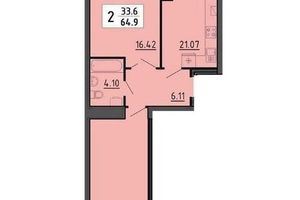 Продається 2-кімнатна квартира 64.9 кв. м у Тернополі